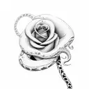 snake and rose tattoo design idea