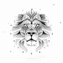 lion with stopwatch tattoo design idea