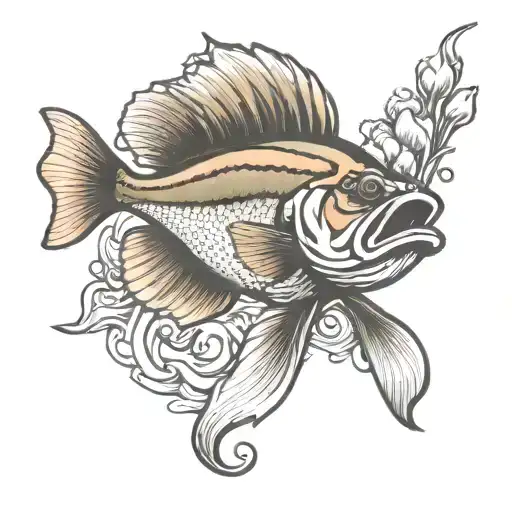 bass fish memorial tattoo for dad tattoo design idea