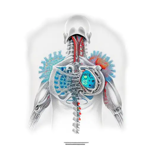 bio mechanical on shoulder tattoo design idea