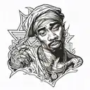 2pac tattoo design idea