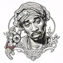 2pac tattoo design idea