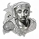 2pac tattoo design idea
