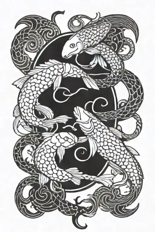 Aquarius, Leo, Pisces symbol intertwined tattoo design idea