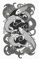 Aquarius, Leo, Pisces symbol intertwined tattoo design idea