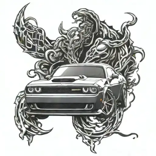 dodge challenger srt dodge demon tattoo design idea