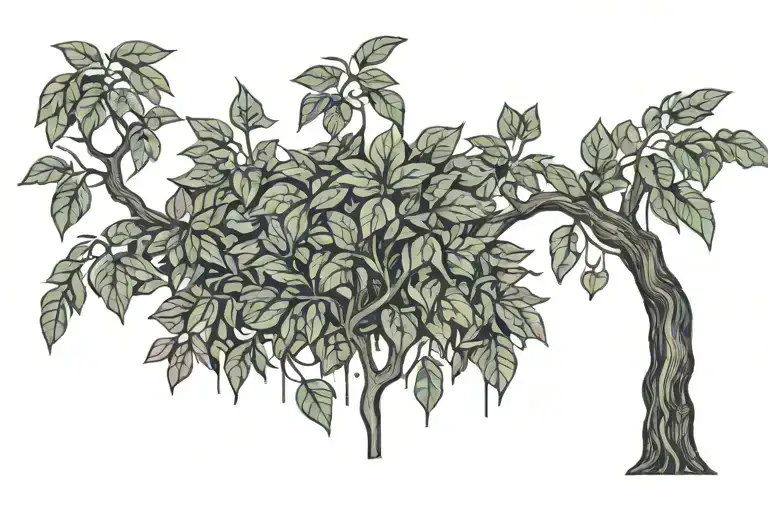 old money tree growing tattoo design idea
