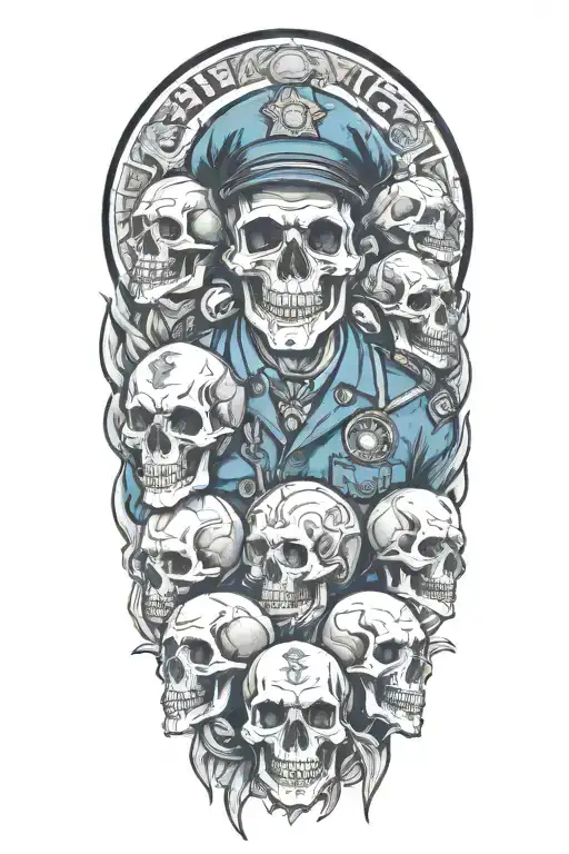 paramedic and skulls tattoo design idea