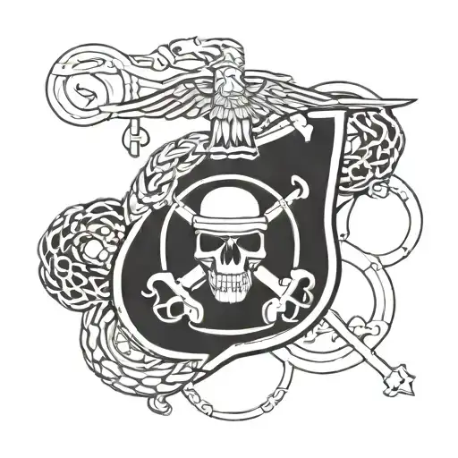 Combine elements of the USMC logo and paramedic symbol in a unique design tattoo design idea