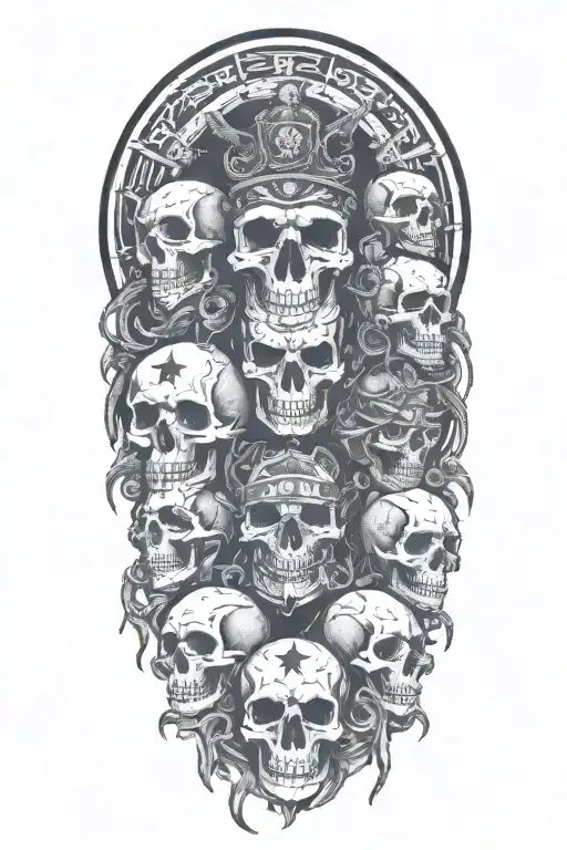 rescue and skulls incorporate battle born and south carolina tattoo design idea