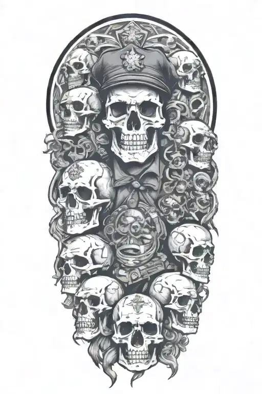 paramedic and skulls tattoo design idea