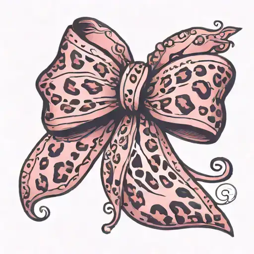 pink leopard print bow tattoo tattoo design idea