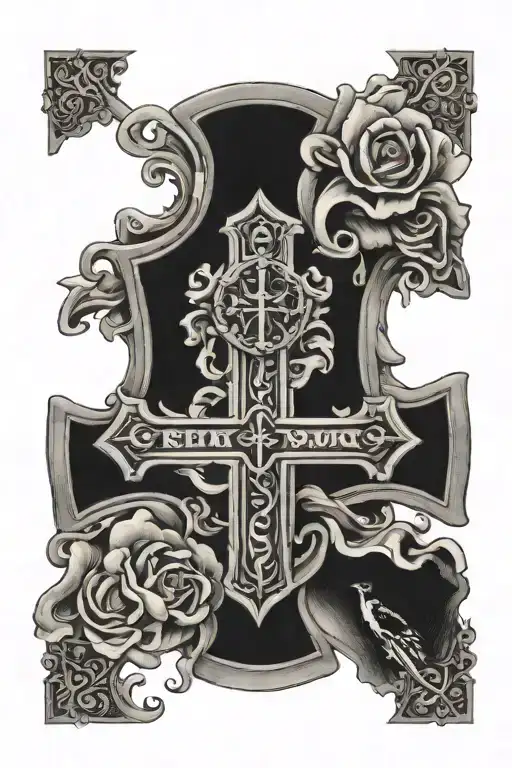 Psalm 23:4 with a cross tattoo design idea