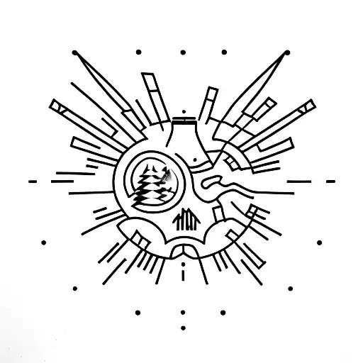 coordinates "45,38207° Β, 6,61536° Α" mountain tattoo design idea