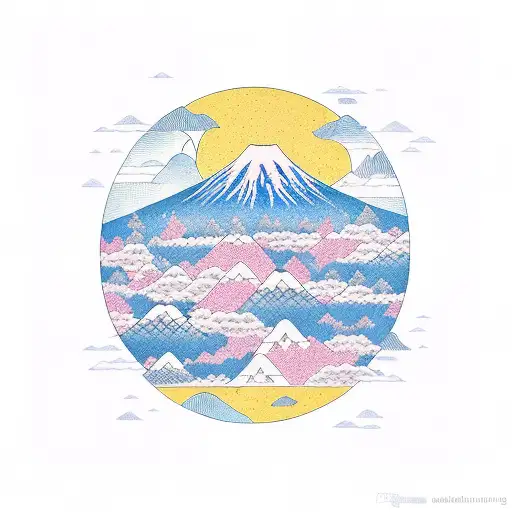 coordinates "45,38207° Β, 6,61536° Α" mountain tattoo design idea