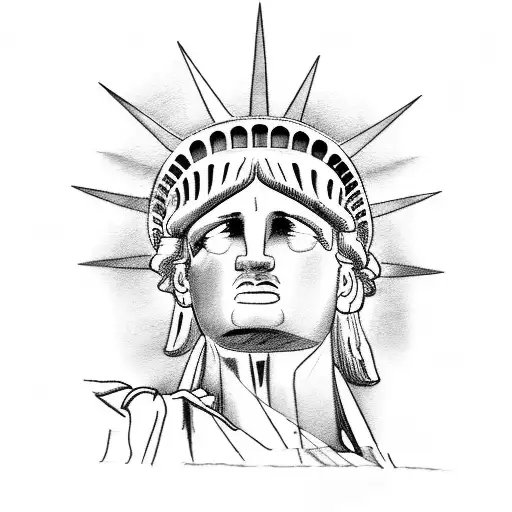 Statue of liberty with Manhattan tattoo design idea