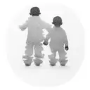 A minimalist design featuring two small silhouettes of your sons holding hands, symbolizing their strong bond despite their height difference. tattoo design idea