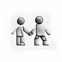 A minimalist design featuring two small silhouettes of your sons holding hands, symbolizing their strong bond despite their height difference. tattoo design idea