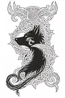 viking wolf tattoo design idea