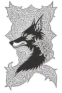 viking wolf tattoo design idea