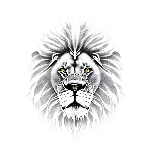 lion-man with religious cross tattoo design idea