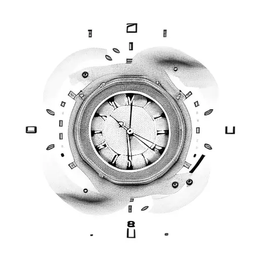 with a clock showing 3:14 tattoo design idea