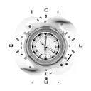 with a clock showing 3:14 tattoo design idea