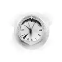 with a clock showing 3:14 tattoo design idea