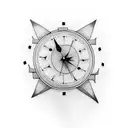 with a clock showing 3:14 tattoo design idea