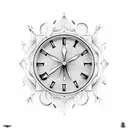 cronos with a clock showing 3:14 tattoo design idea