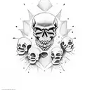 Laughing Skull tattoo design idea