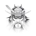 samurai face  tattoo design idea