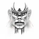 samurai face  tattoo design idea