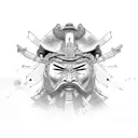 samurai face  tattoo design idea