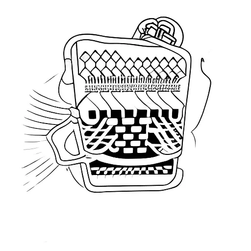 accordion with beer tattoo design idea
