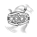 accordion with heartbeat tattoo design idea