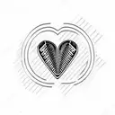 accordion with heartbeat tattoo design idea