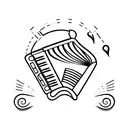 accordion with heartbeat tattoo design idea