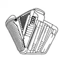 accordion with heartbeat tattoo design idea