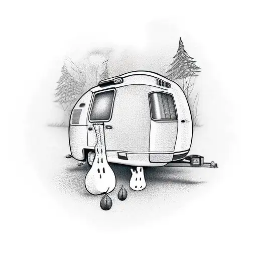 Airstream bambi camper  tattoo design idea