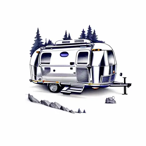Airstream Camper big front window  tattoo design idea