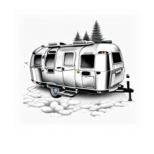 Airstream Camper big front window  tattoo design idea