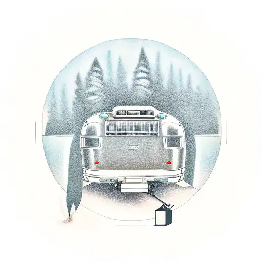 Airstream Camper big front window  tattoo design idea