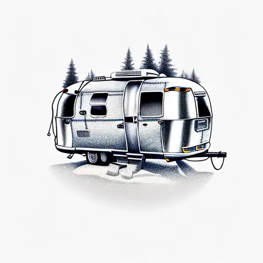 Airstream Camper big front window  tattoo design idea