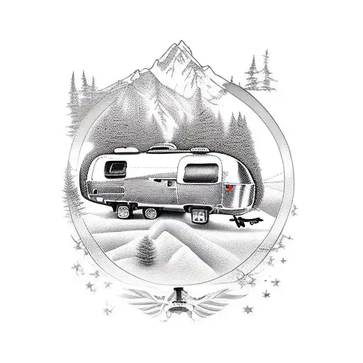 Airstream bambi camper  tattoo design idea