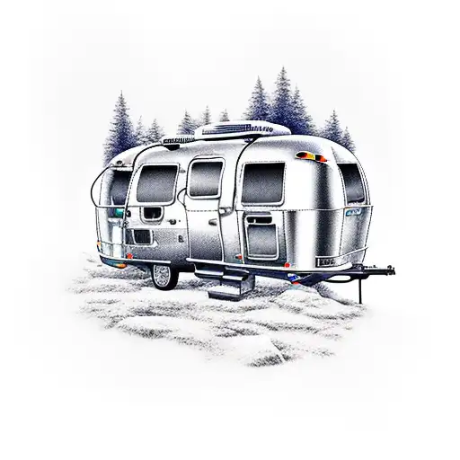 Airstream Camper big front window  tattoo design idea