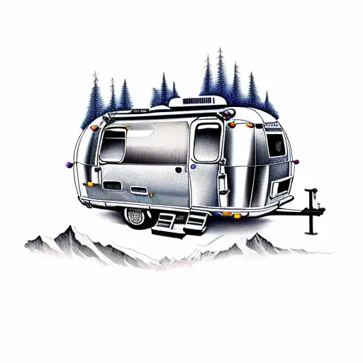 Airstream Camper big front window  tattoo design idea