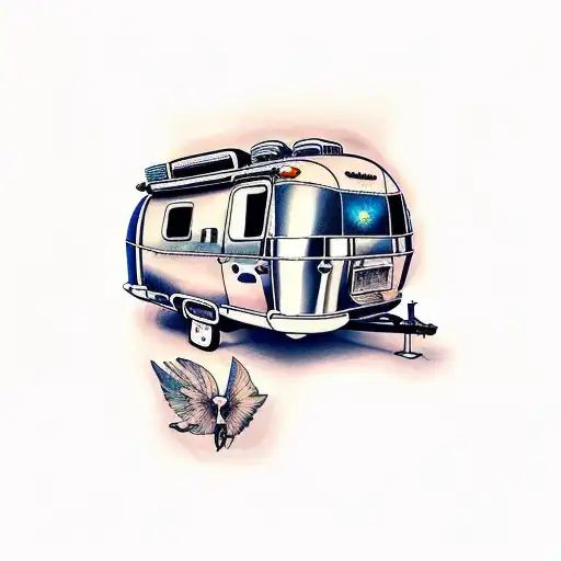 Airstream bambi camper  tattoo design idea