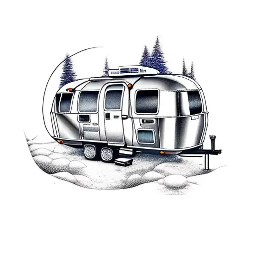 Airstream Camper big front window  tattoo design idea