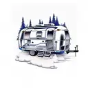 Airstream Camper big front window  tattoo design idea
